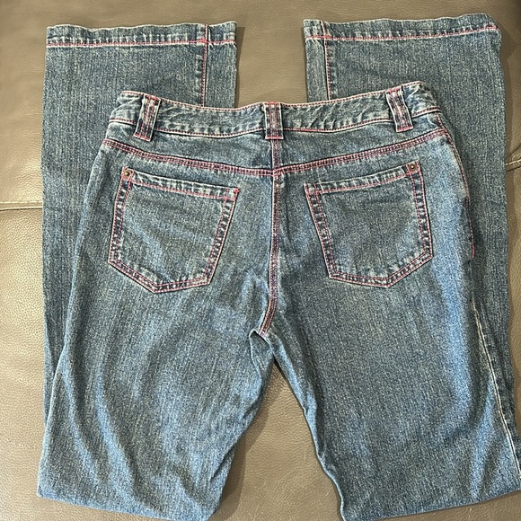 INC International Concepts Flare Pink Stitch Denim Jeans. Size 6. Cotton/spandex - Picture 5 of 6